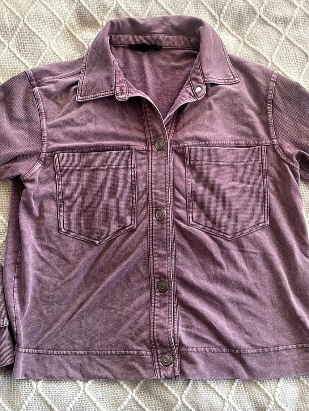 Jane & Delancey Vintage Look Purple Button Up Shirt Size Small